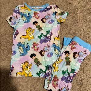 Kids Pajama Set with Dragons and Characters